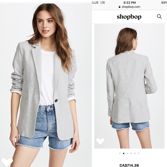 rag & bone Jackets & Blazers - New! Rag & bone Ridley seersucker striped bla…
